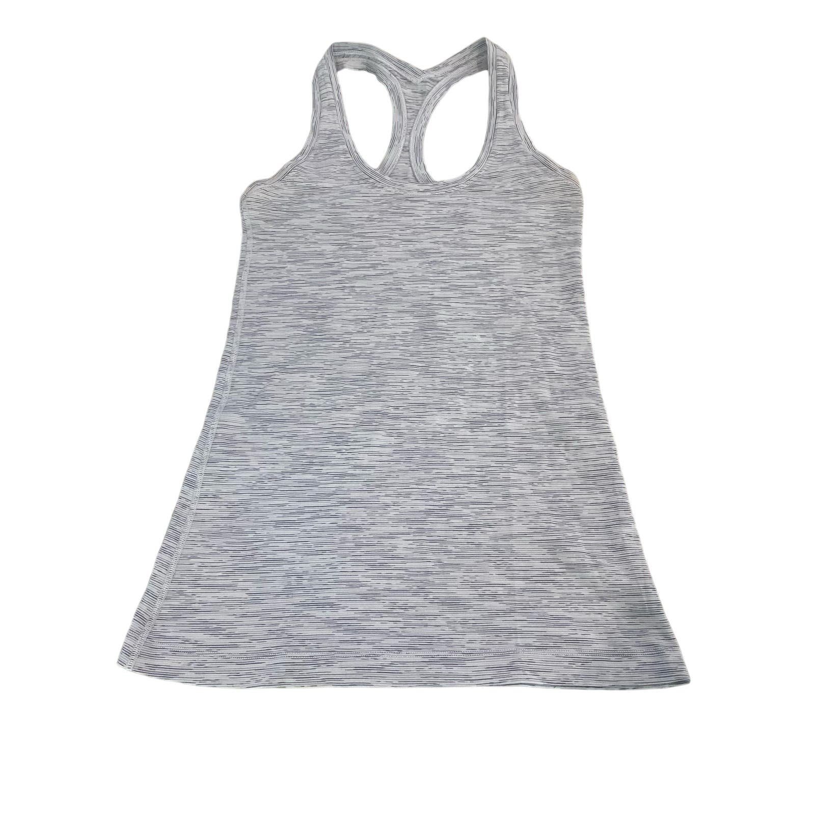 Lululemon White Grey Racerback Tank Top