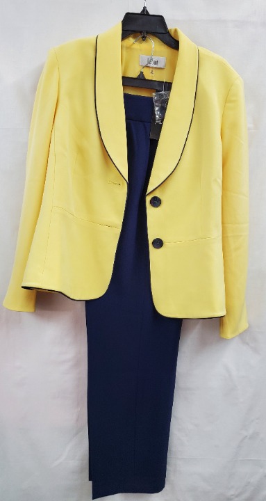 Le Suit Canary/Indigo 2 Pc Pant Suit 16