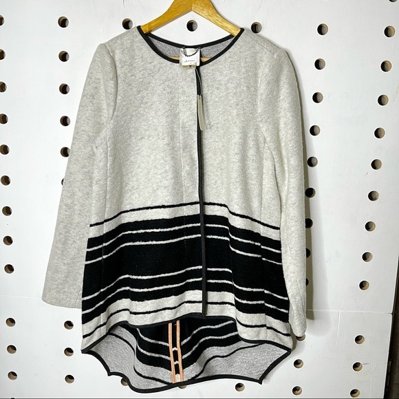 NEW Anthropologie Elevenses Ardsley Wool Stripe Coat Medium
