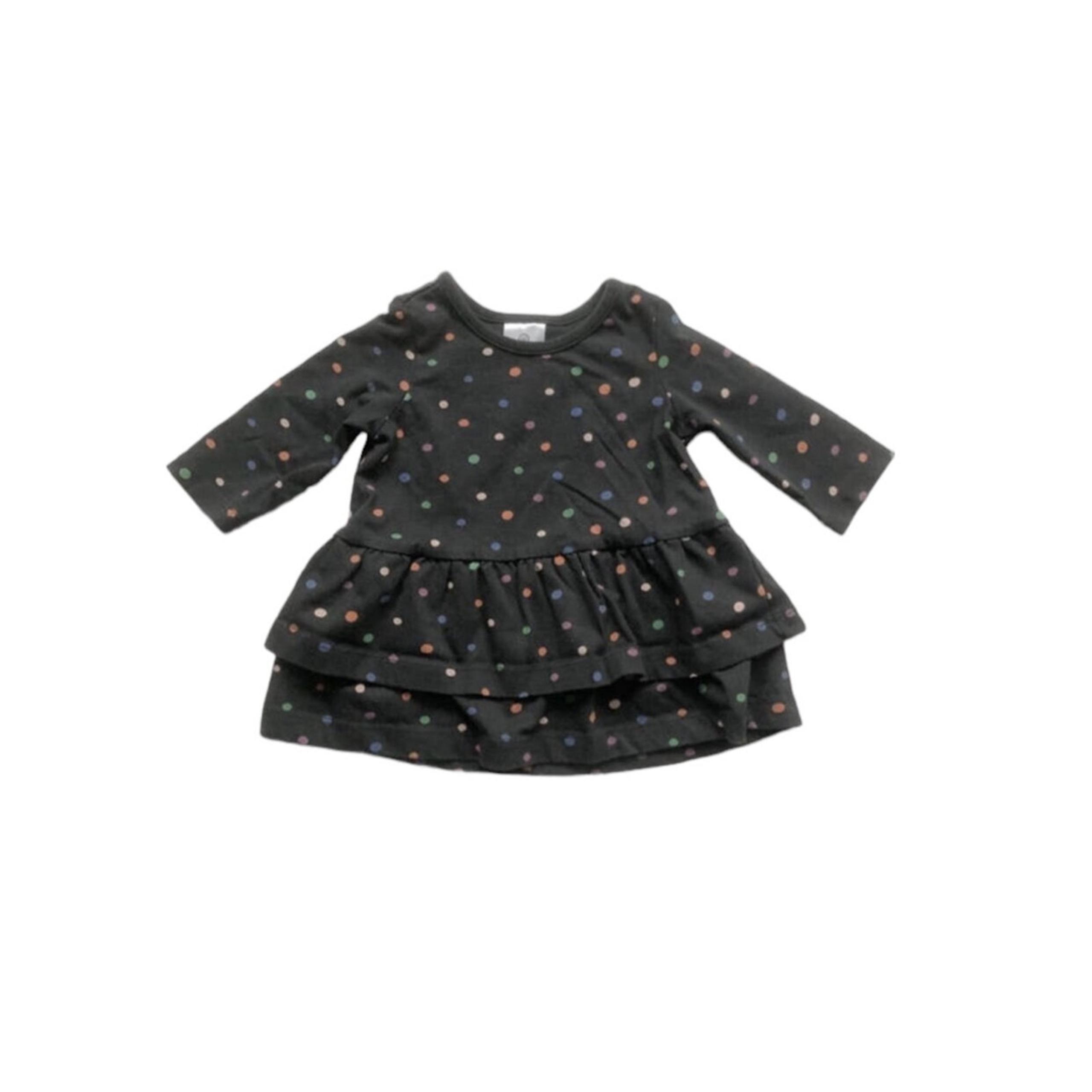 Hanna Andersson Tiered Black Dot Dress