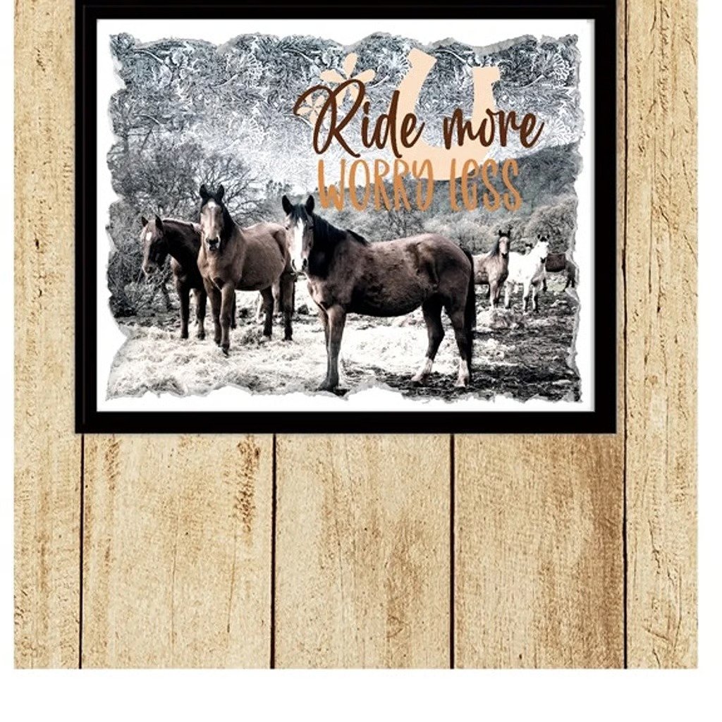 SPECIAL LISTING FOR ADIEU: 8 Ride More Worry Less Horses UNFRAMED Art Prints