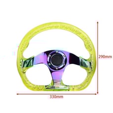 JDM Universal 6-Hole 326mm Vip Yellow Crystal Bubble Neo Spoke Steering Wheel