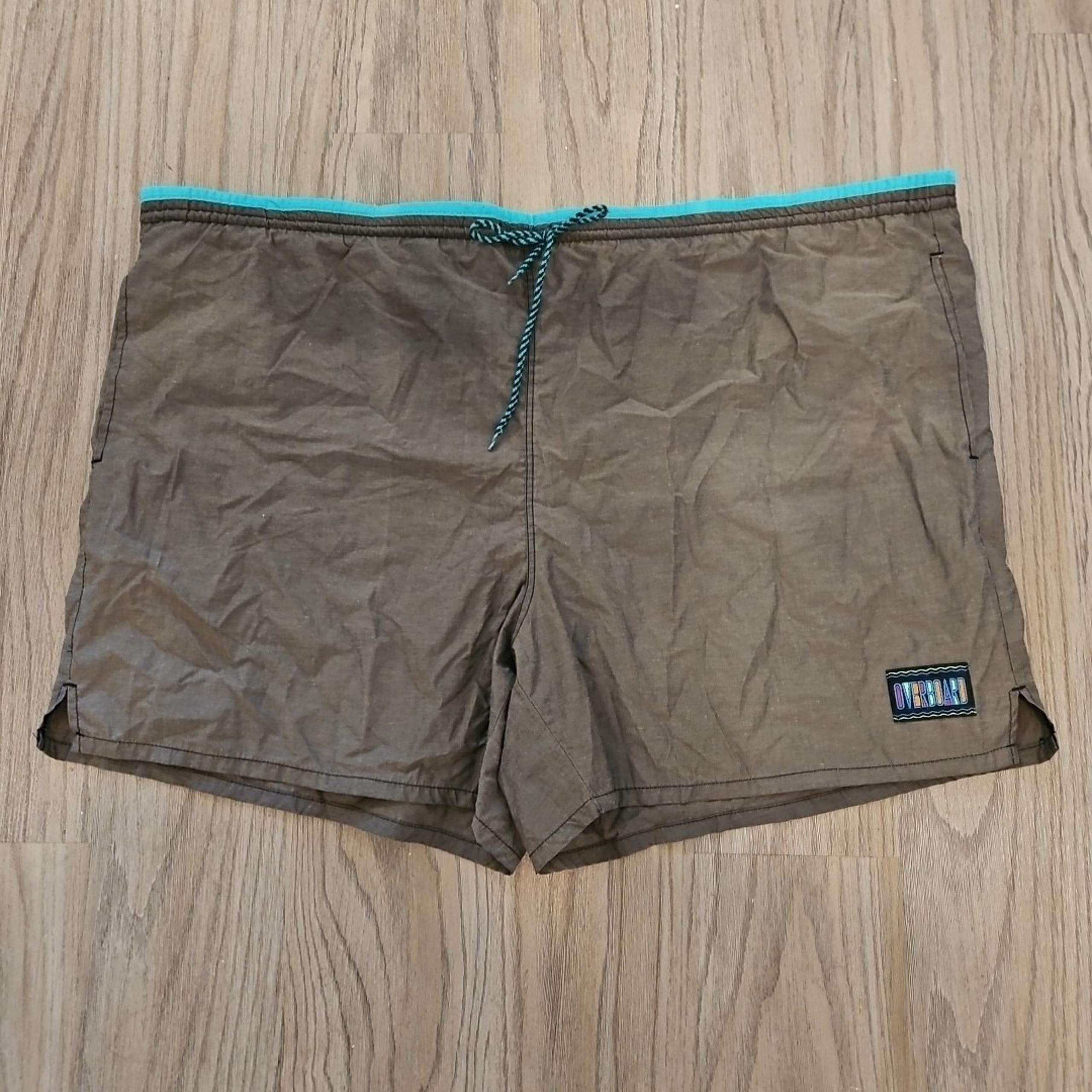 Overboard Men's Bathing Suit Size 3XL Swim Trunks Gray Teal