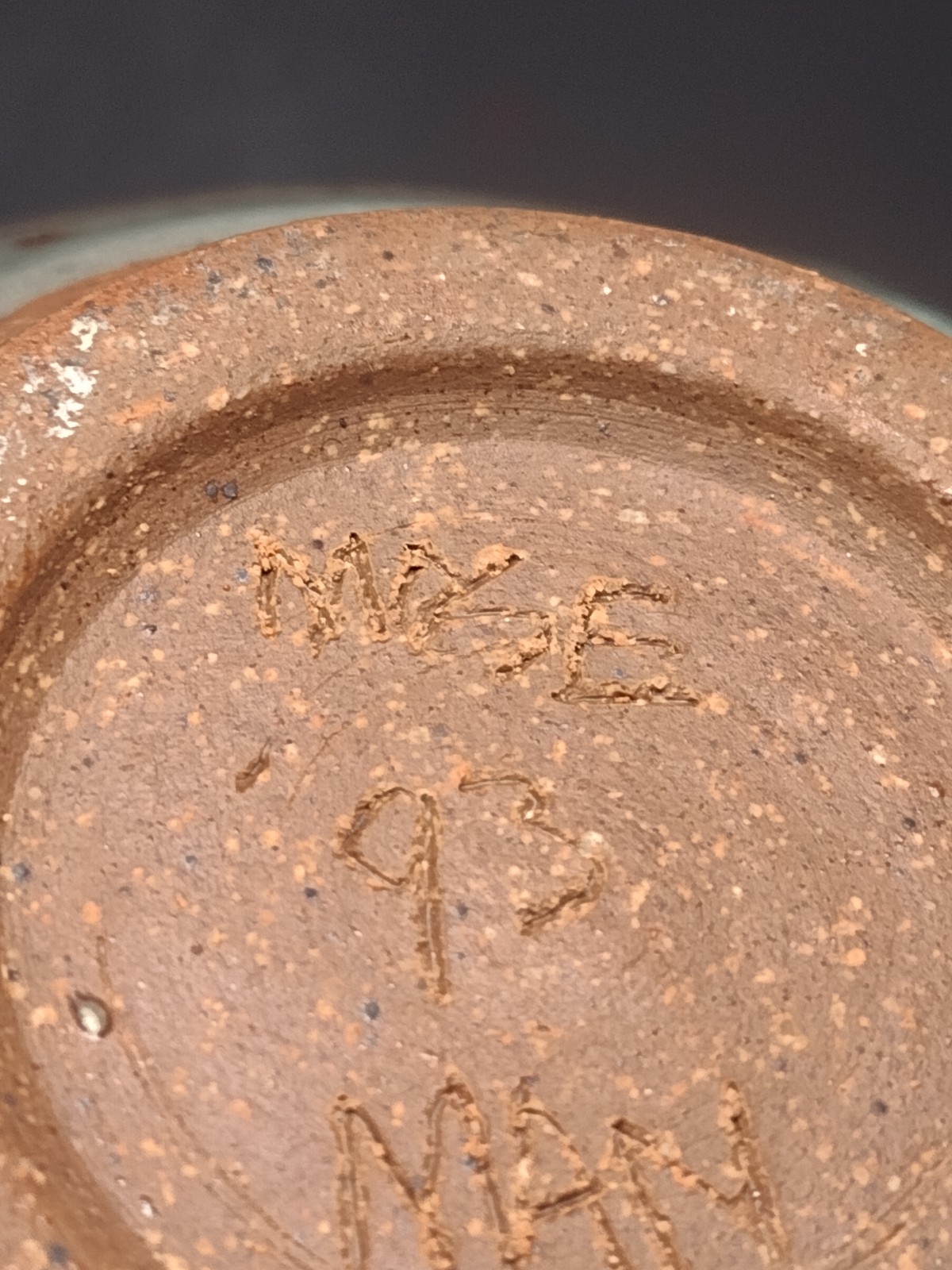 Vintage pottery bowl signed on bottom store 93