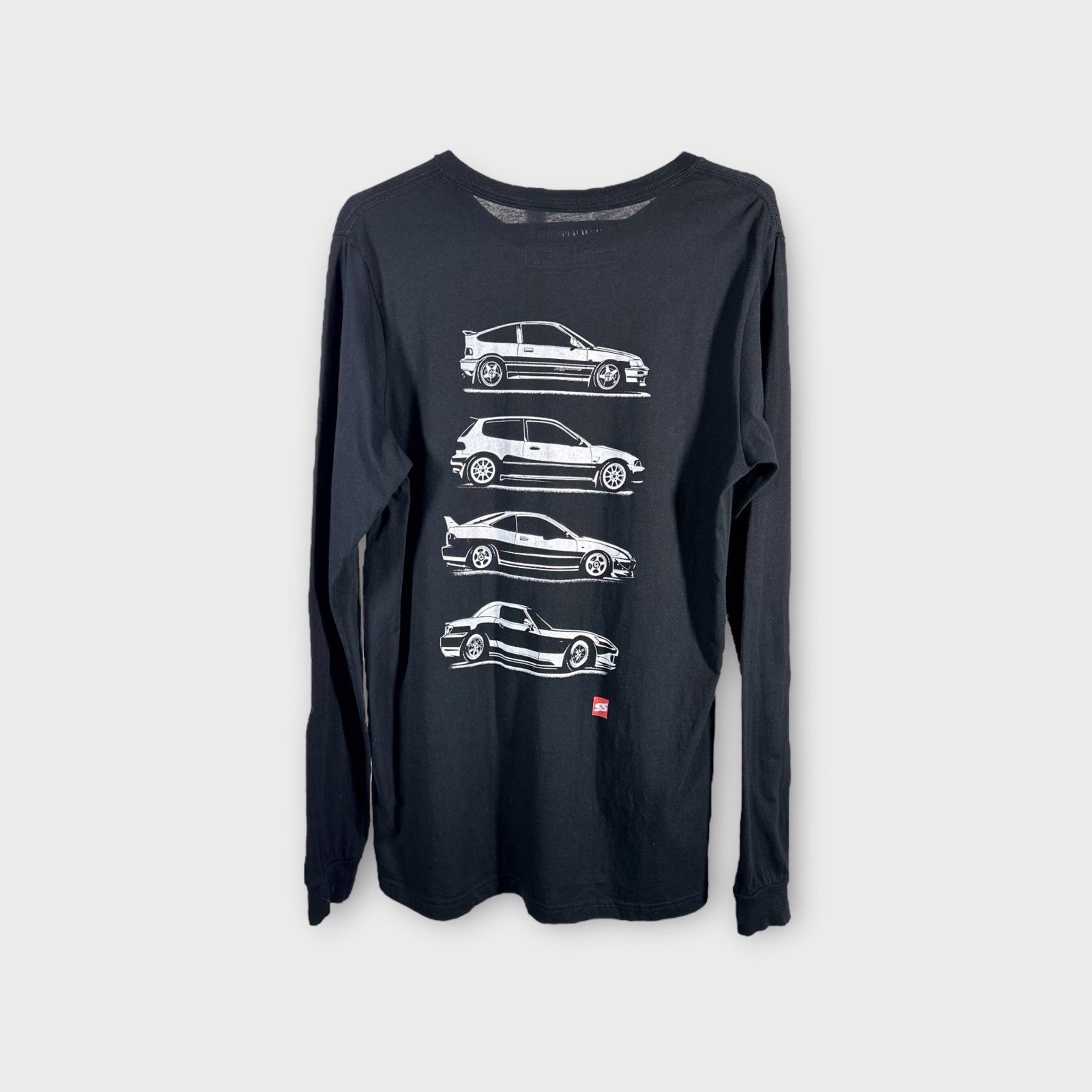 Honda JDM Civic CRX Import Men’s Black Long Sleeve T Shirt Pullover Size Medium