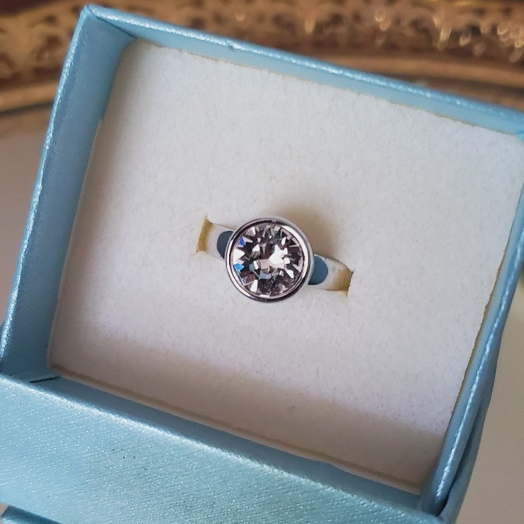 New Touchstone Crystal Sterling Silver Ring