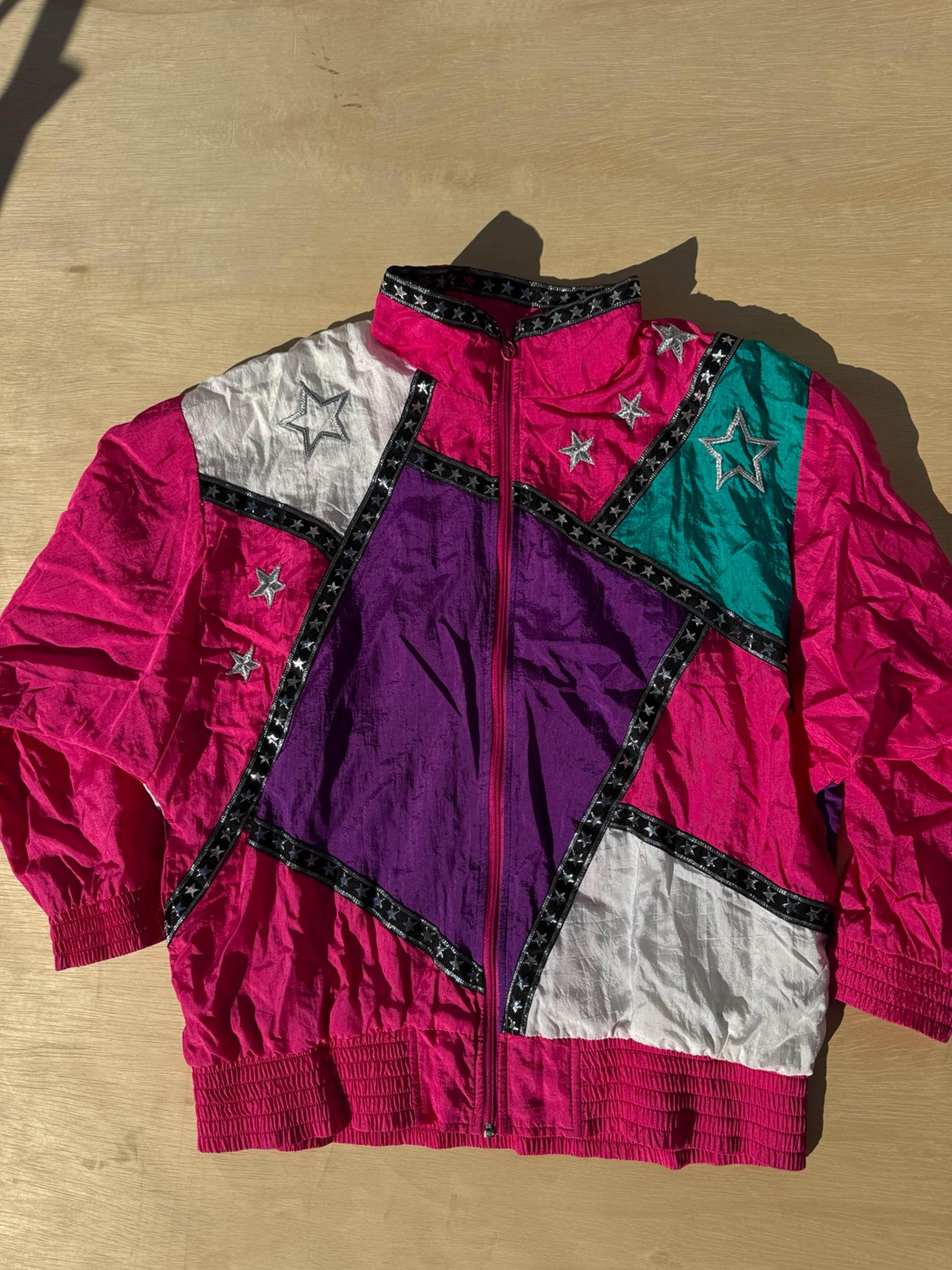 Vintage 90’s Neon Retro Color Block Track Jacket Windbreaker
