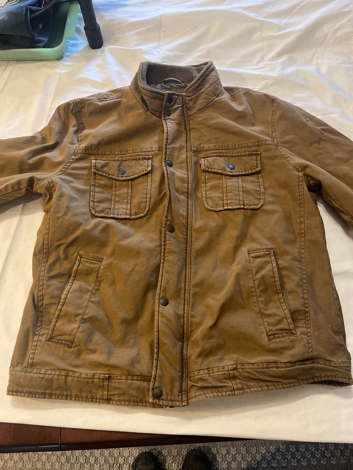 Levi’s cargo trucker jacket.