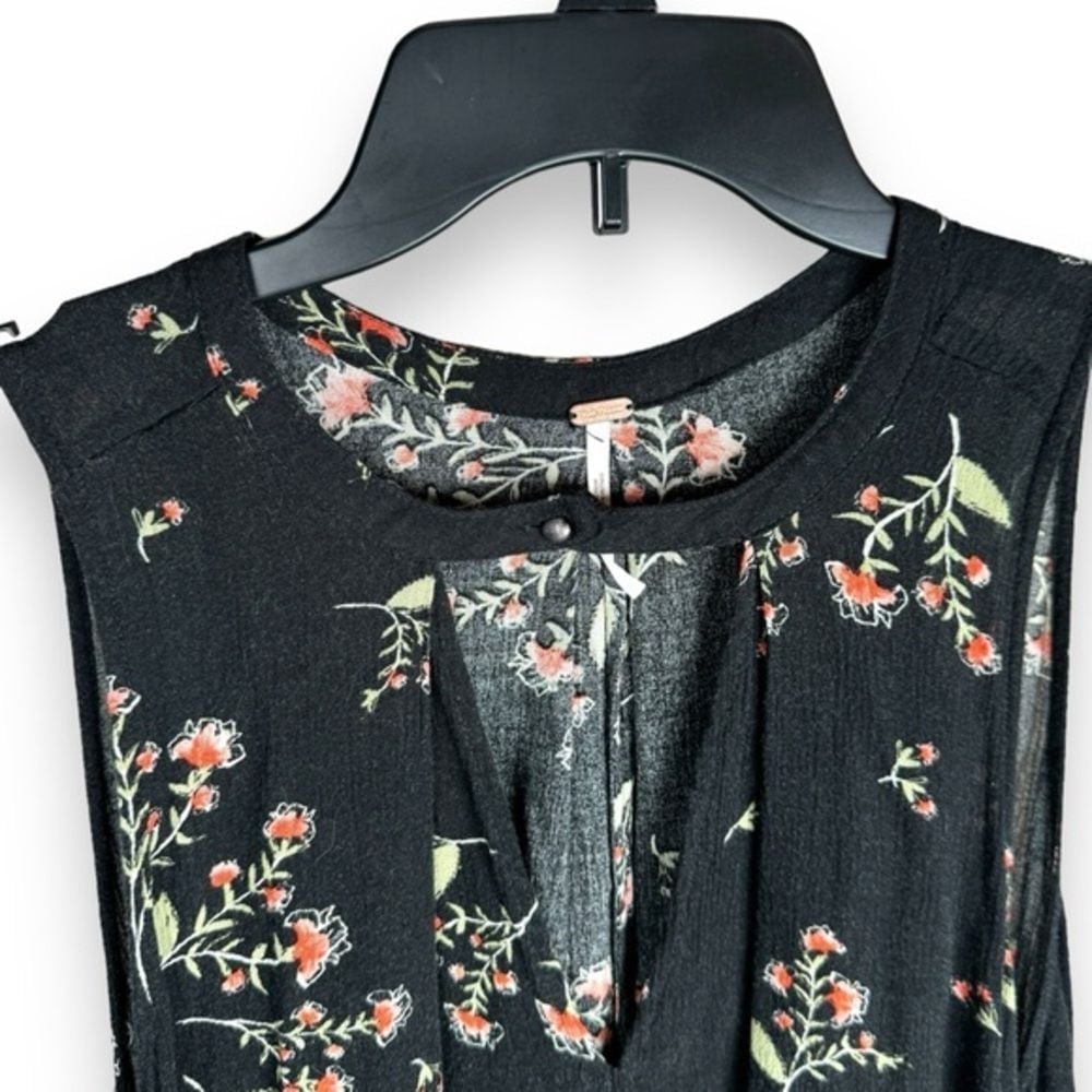 Free People Floral Swing Dress Xs  Boho Whimsigoth Hippie Fairy Grunge Festival - detail