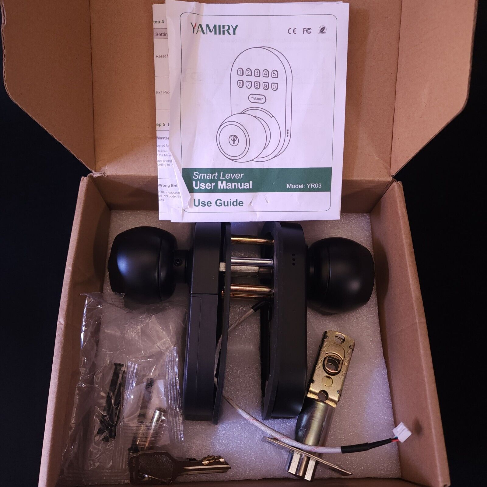 Yamiry YR03 Smart Keypad Code Door Lock Keyless Entry Smart Door Lock - Black
