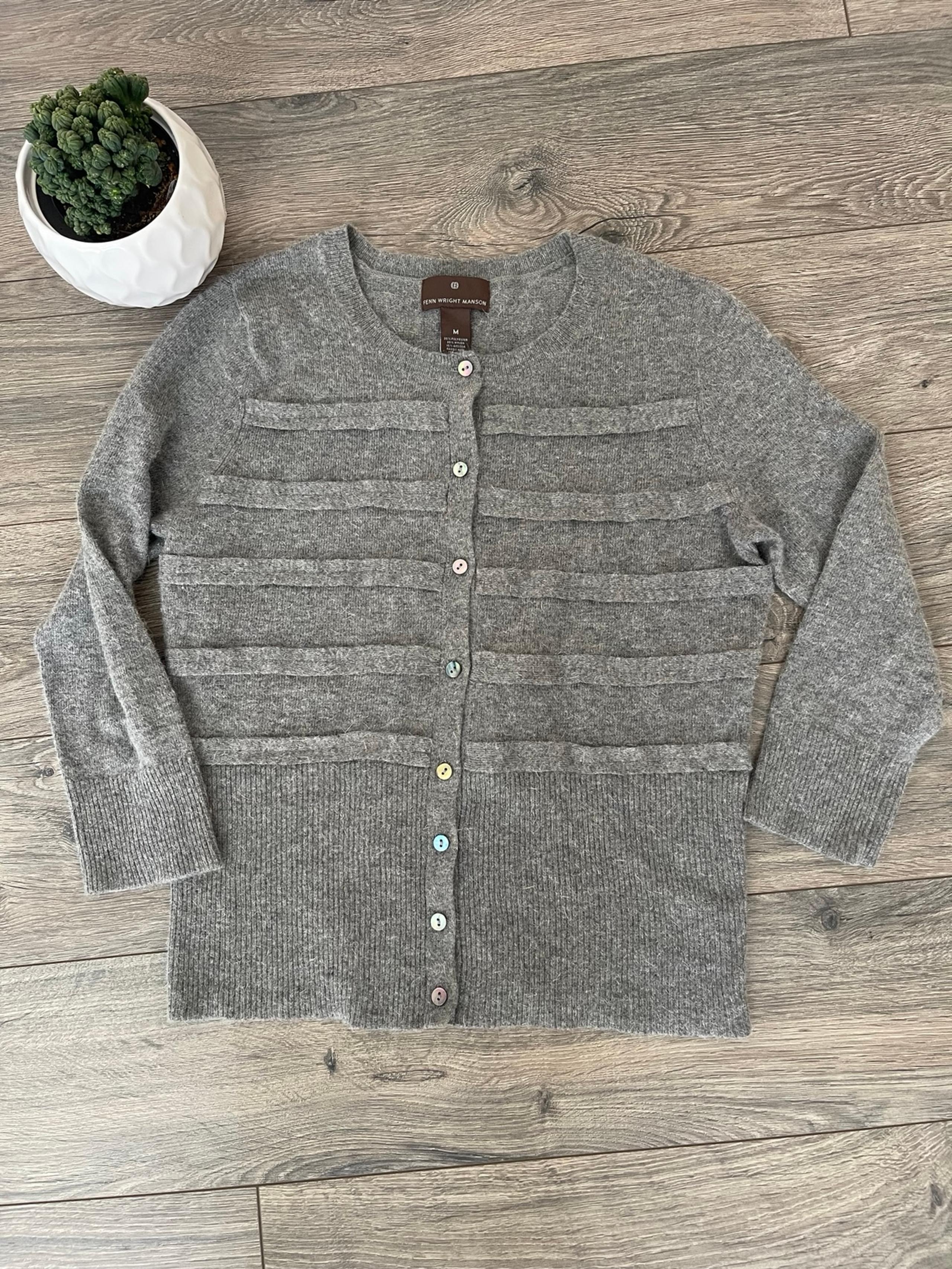 Fenn wright Manson Angora rabbits hair sweater cardigan SZ M
