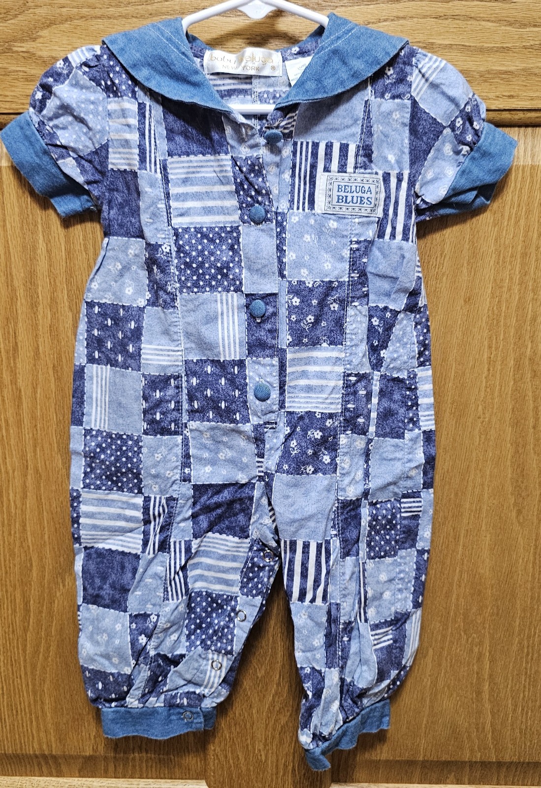 Vintage Baby Beluga New York 12M parch work jumpsuit