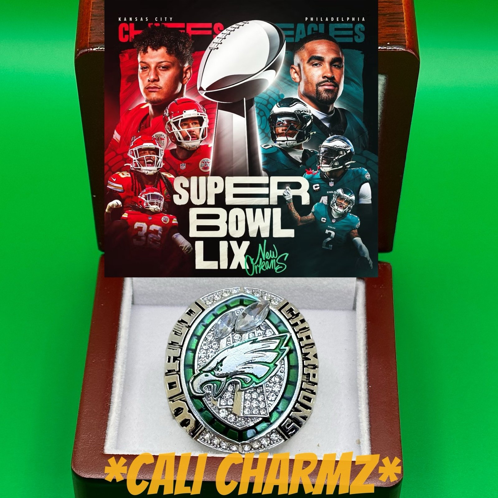2024 Philadelphia Eagles Super Bowl Championship Ring Saquon Barkley Chiefs 2025