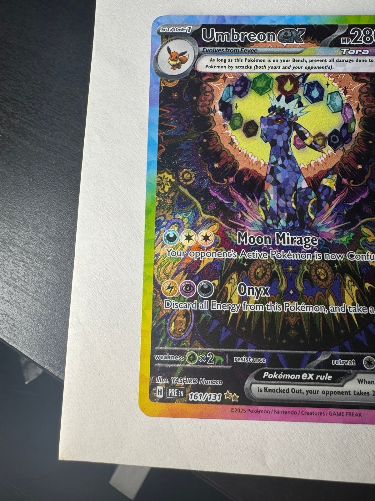 Umbreon EX 161/131 Sv: Prismatic Evolutions SIR PSA 10 GEM