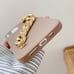 Brown iPhone case with wrist strap