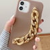 Brown iPhone case with wrist strap