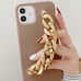 Brown iPhone case with wrist strap