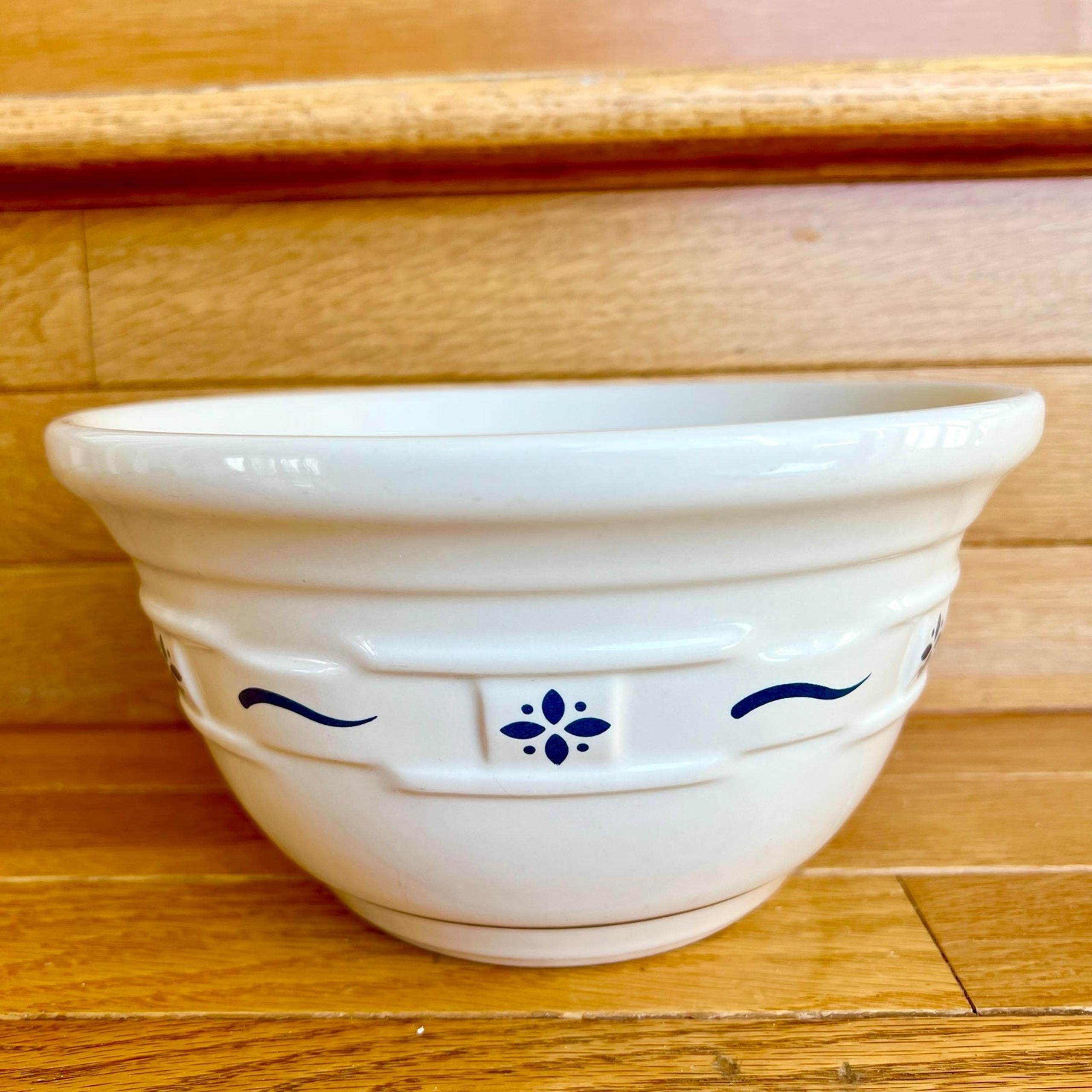 8”x4.5” LONGABERGER Mixing Bowl Serving Bowl Woven Traditions Heritage Blue
