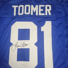 Amani Toomer Autographed/Signed Jersey Beckett