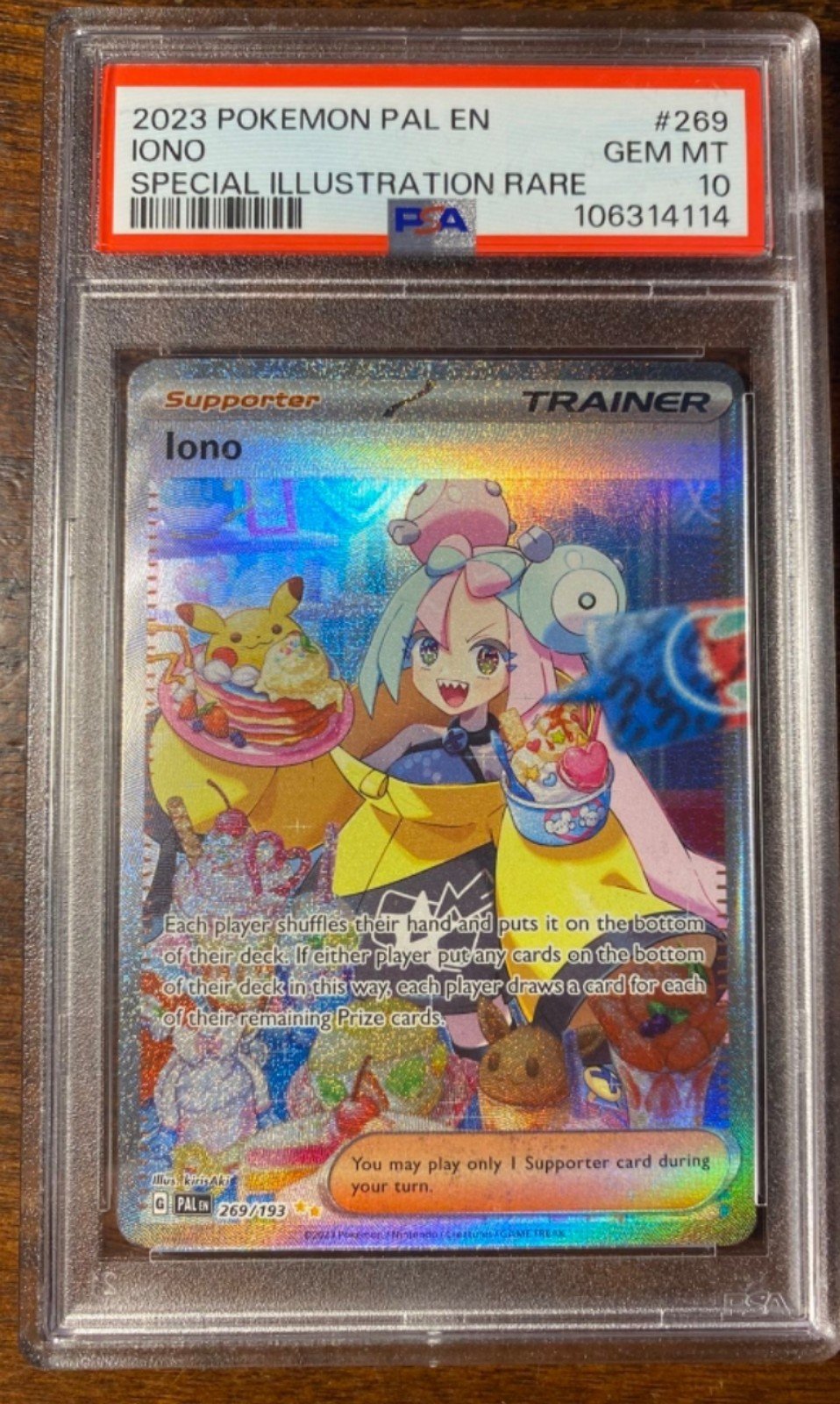 Pokemon Iono Paldea Evolved PAL EN Special Illustration Rare #269 PSA 10