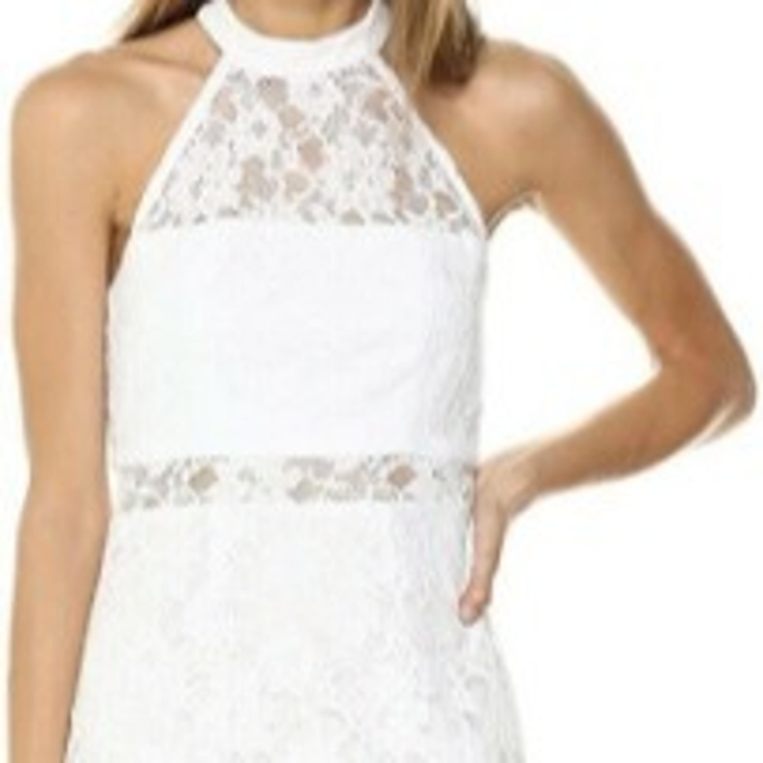 BCBGGeneration Sheer Panel White Dress 6