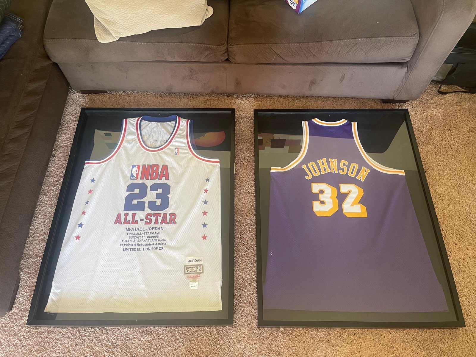 2003 Mictchell and Ness Micheal Jordan All-Star Jersey and Magic Johnson Jeresy