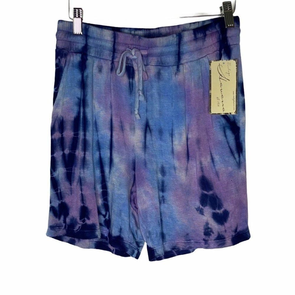 Vintage Havana Womens Blue Tie Dye Comfort Sweat Shorts Size Small