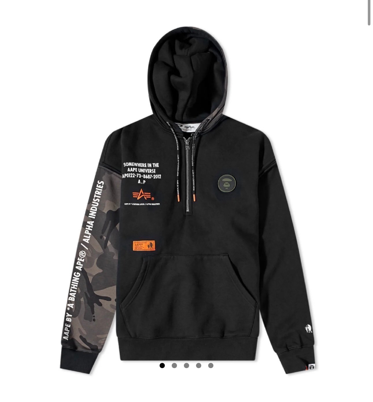 AAPE X Alpha Industries Men’s Hoodie - Black/Large