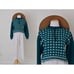 Vintage 90s Mock-neck Emerald Green Acrylic Sweater size P-M
