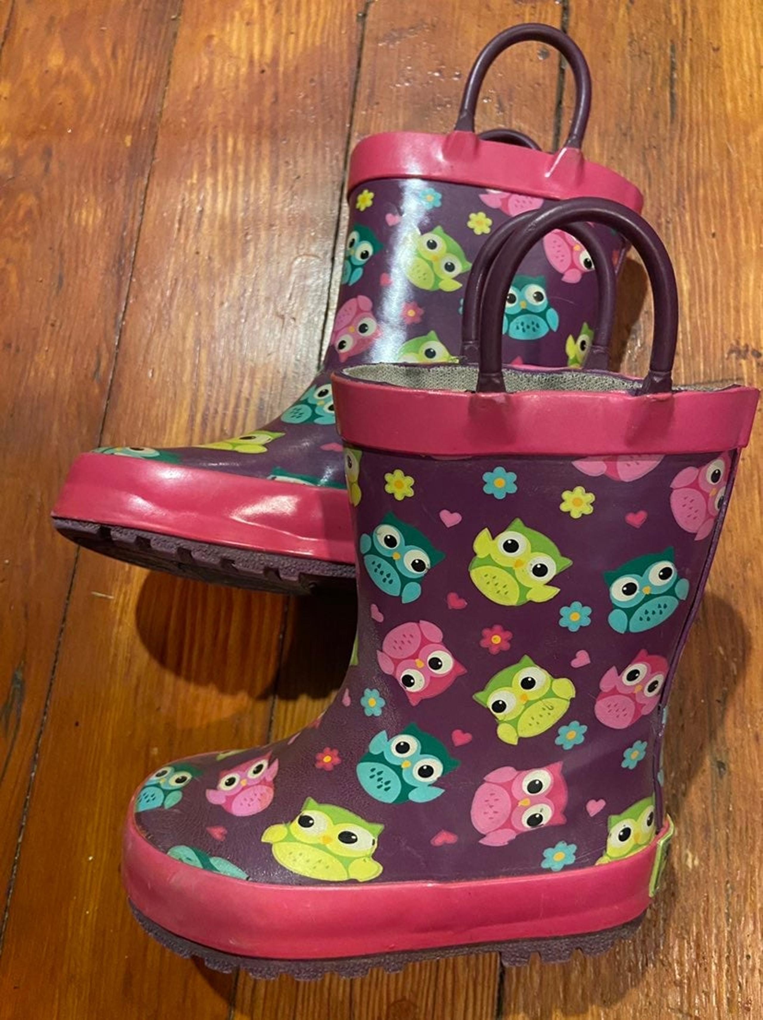 Western Chief owl rain boots shoes girls 6