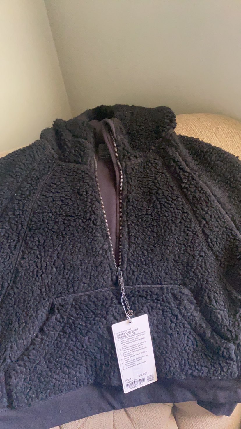 lululemon scuba oversized sherpa half zi