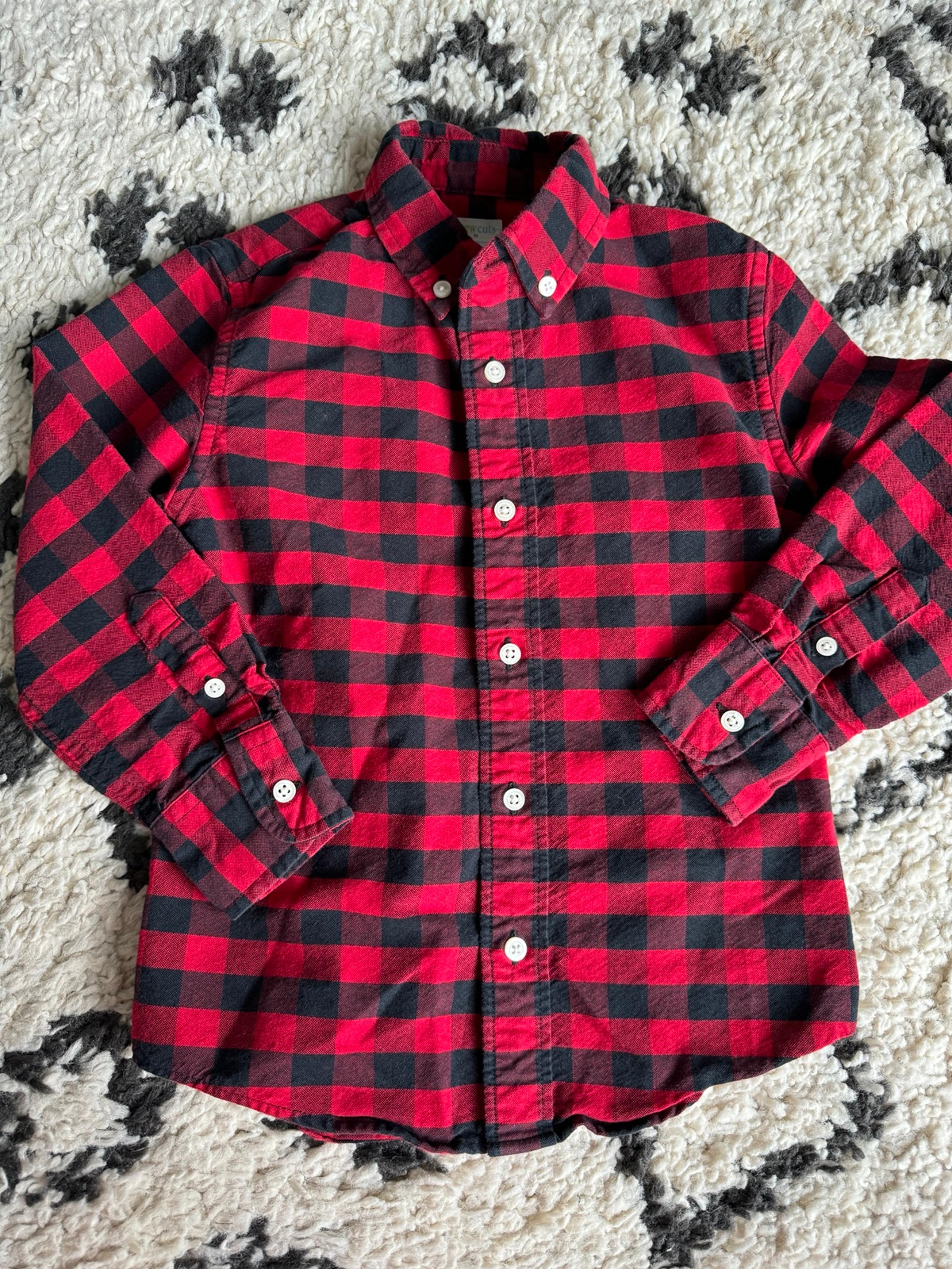 Jcrew crewcuts black and red checkered shirt 4/5