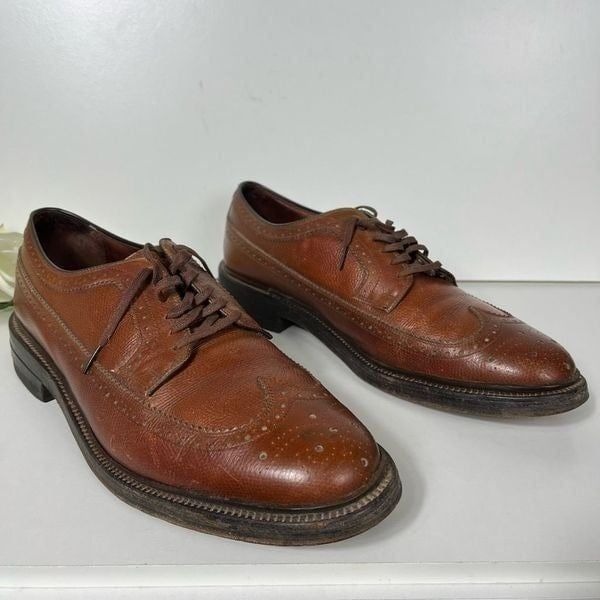 Hanover Mens Longwing Leather Derby Dress Shoes Size 11.5 to 12
