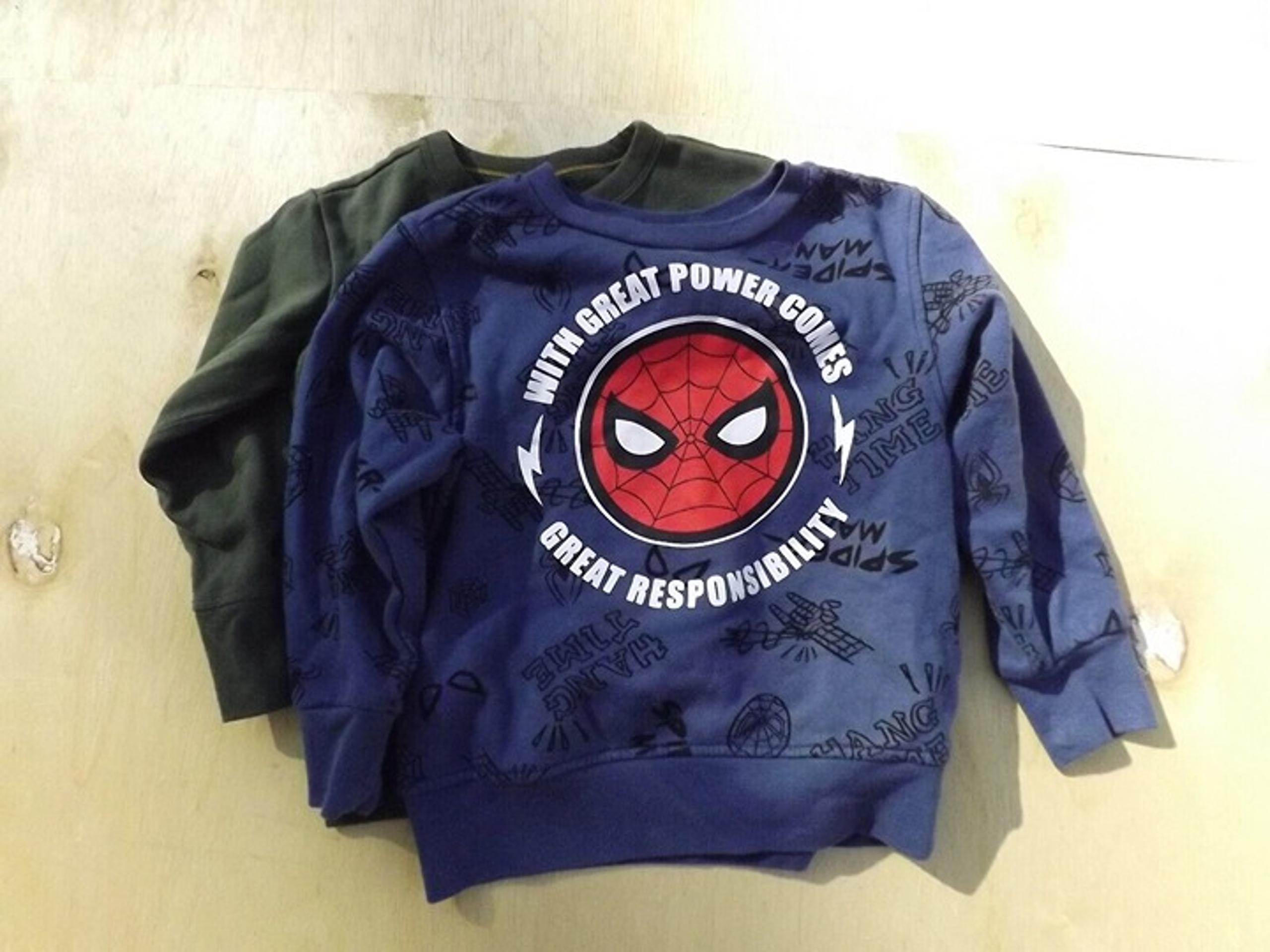 Size 4t Boys Spiderman Sweatshirt Set Pull On Blue Green