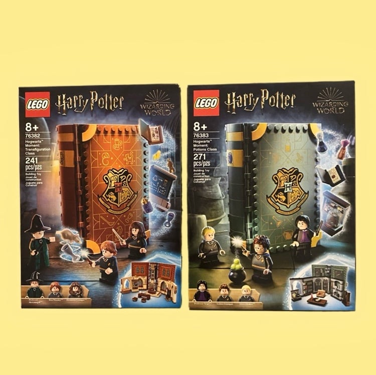 Lego Harry Potter Hogwarts Moments: Transfiguration Class and Potions Class.