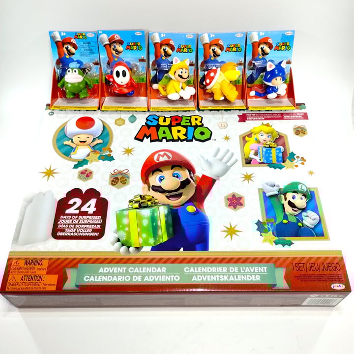 Super Mario Bros. Advent Calendar & Action Figures Lot Jakks Pacific Nintendo