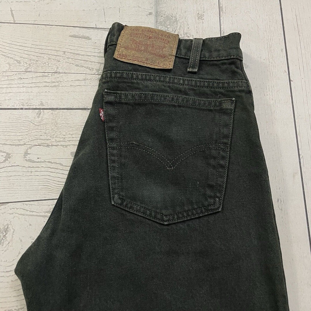 VTG 90s Levi's 550 Men's W32 x L30 Green Relaxed Fit Denim Jeans - Made in USA