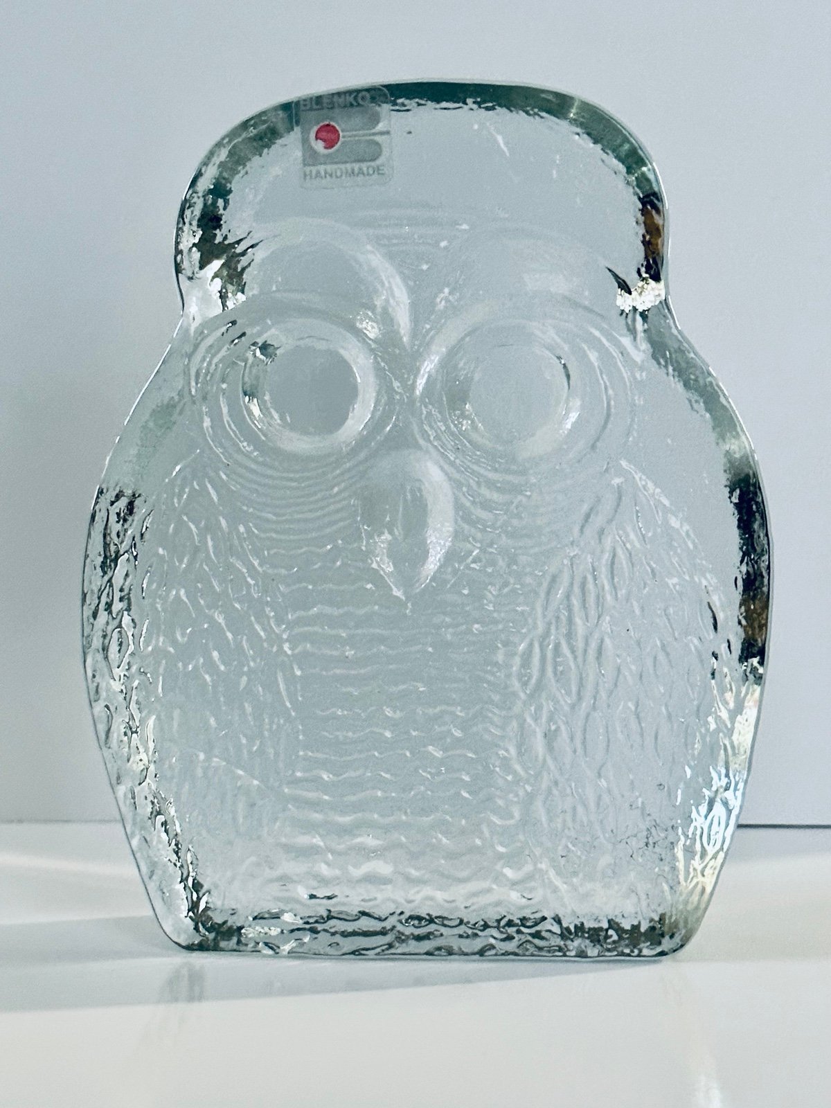 Blenko Art Glass Owl - Joel Meyers Design - With Label -