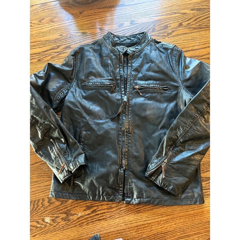 Harley Davidson Men's Speed Distressed Slim Fit Leather Jacket - Large
