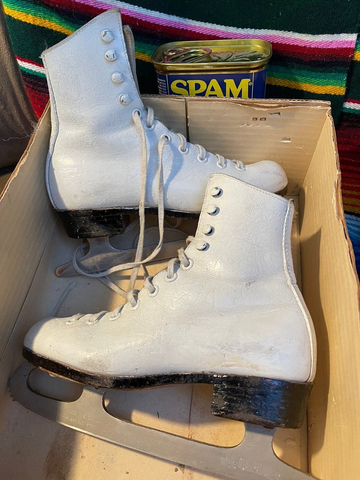Riedell Vintage Leather Ice Skates Girls