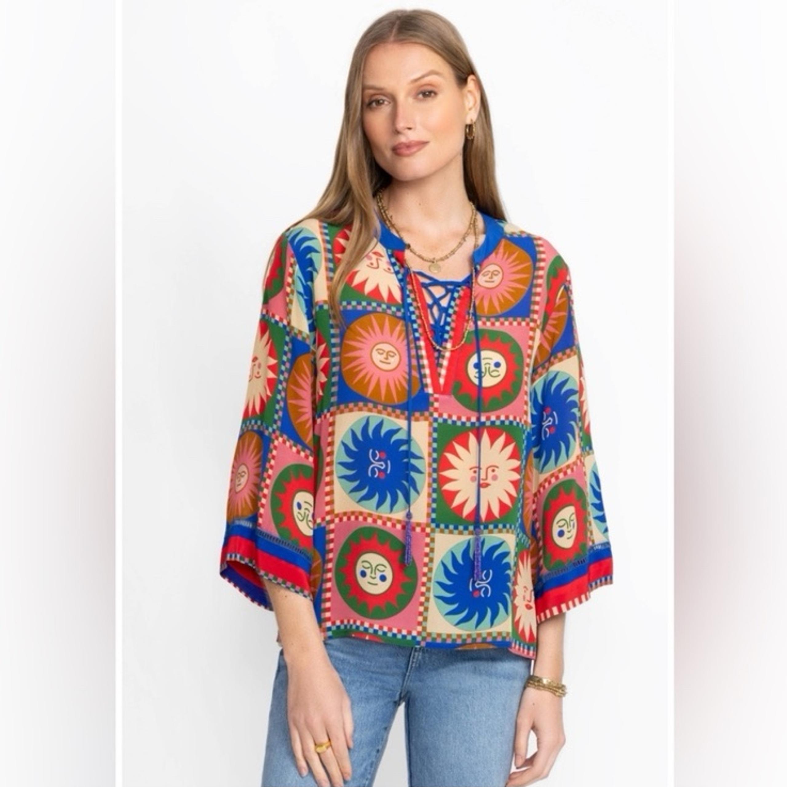 NWT JOHNNY WAS FRONT TIE
VILLA BLOUSE