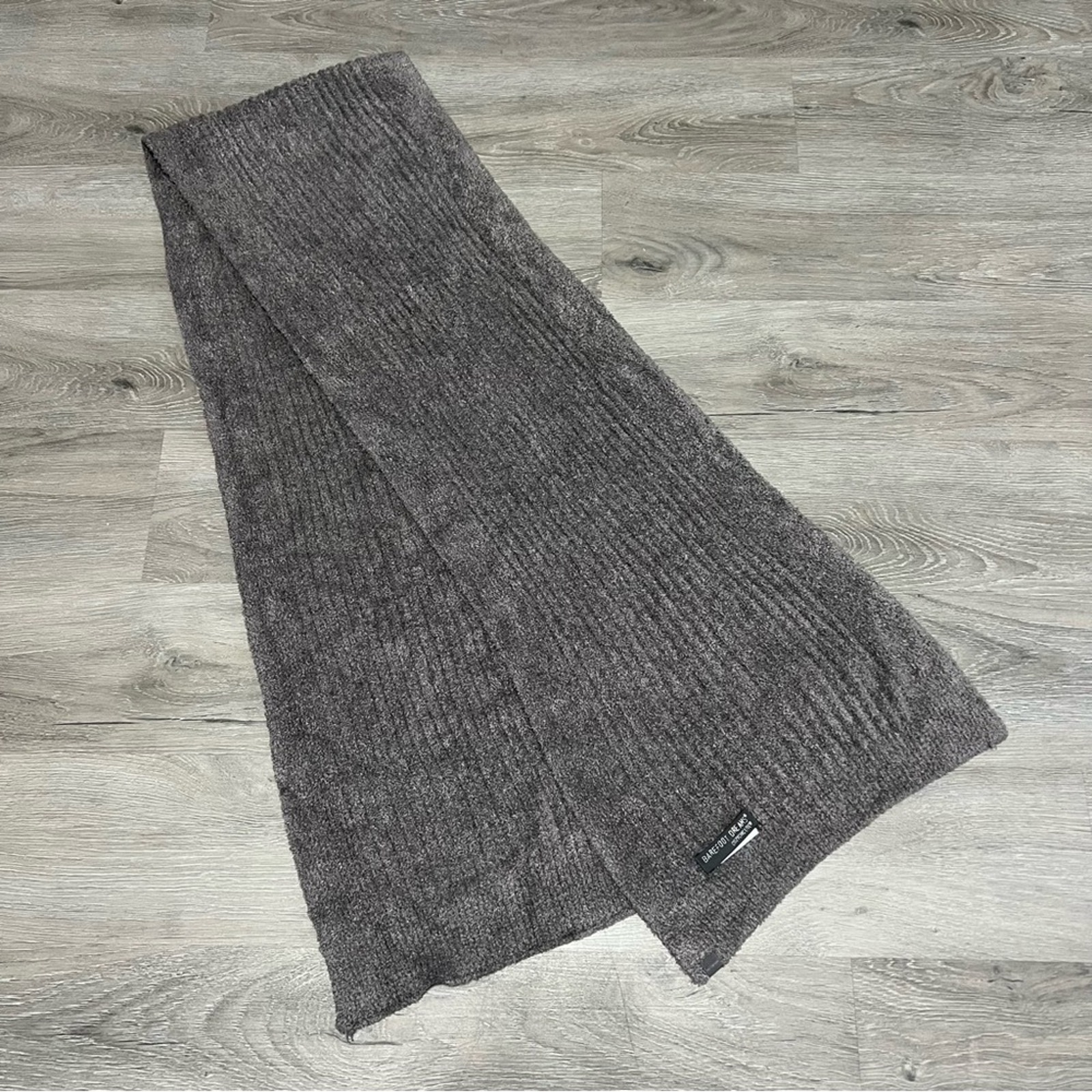 Barefoot Dreams Cozychic Lite Ribbed Scarf Grey Unisex Style 478