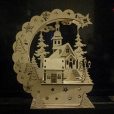 Santa sled giving gifts