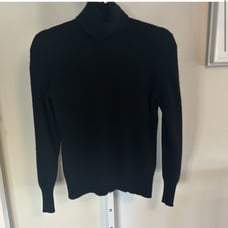 Forte 100% Cashmere Black Turtleneck, Size M