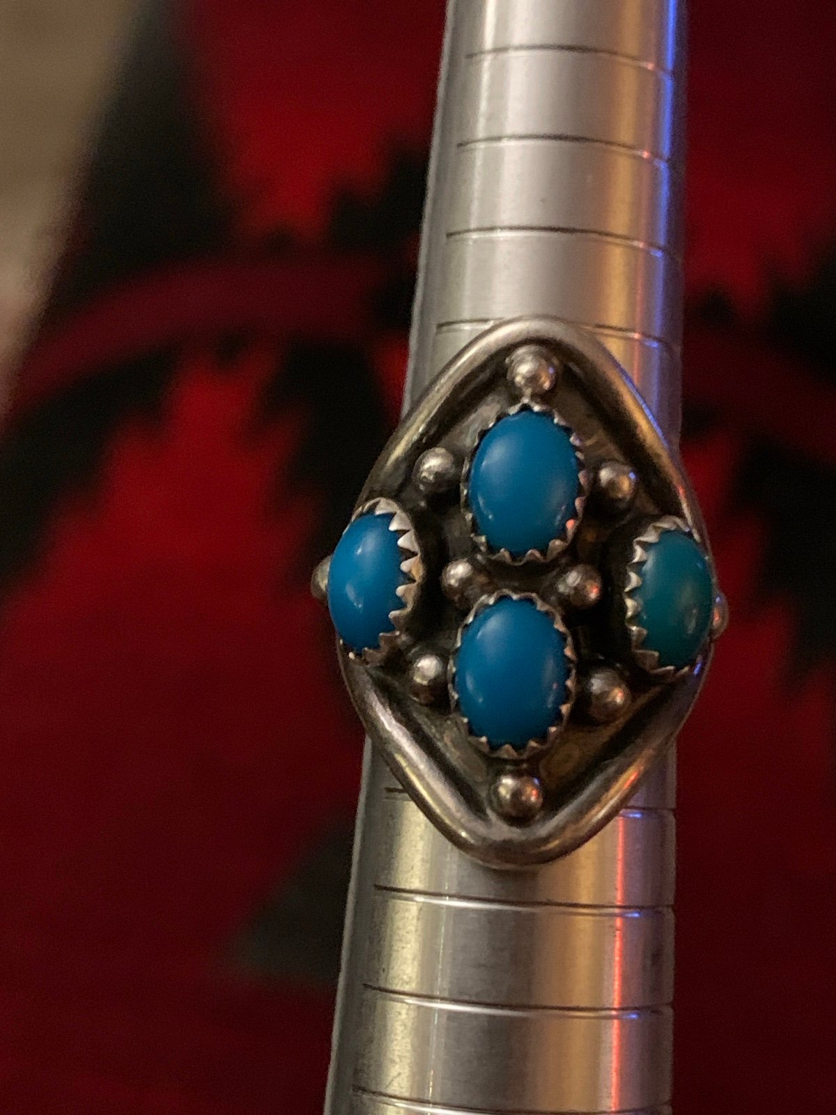 4 Stone Native Turquoise Ring
