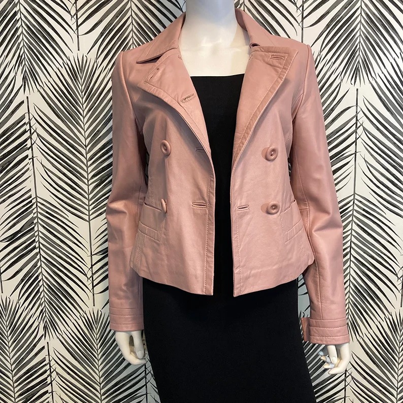 Y2K Pink Leather Jacket, Vintage XOXO