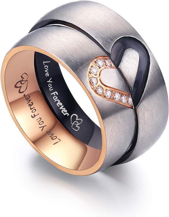 Matching Promise Rings for Couples Love You Forever Wedding Bands Sets