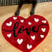 Valentine's Day Bathroom Rug Cute Valentines Door Mat Bath Mat for Love Shape