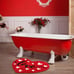 Valentine's Day Bathroom Rug Cute Valentines Door Mat Bath Mat for Love Shape