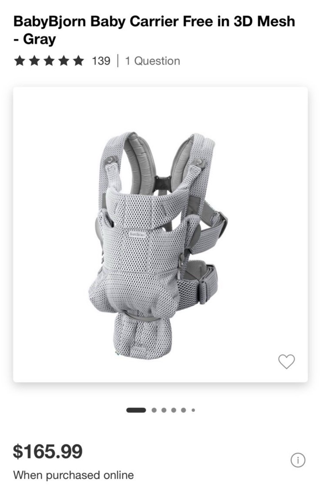 Baby bjorn baby carrier 3D mesh